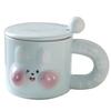 High-Value Rabbit Ceramic Cup With Lid Household Cute Couple Water Cup Creative Gift Souvenir