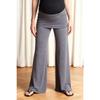 Women's Fold Over Waist Wide Leg Pants Relaxed Fit Solid Color Flare Pants