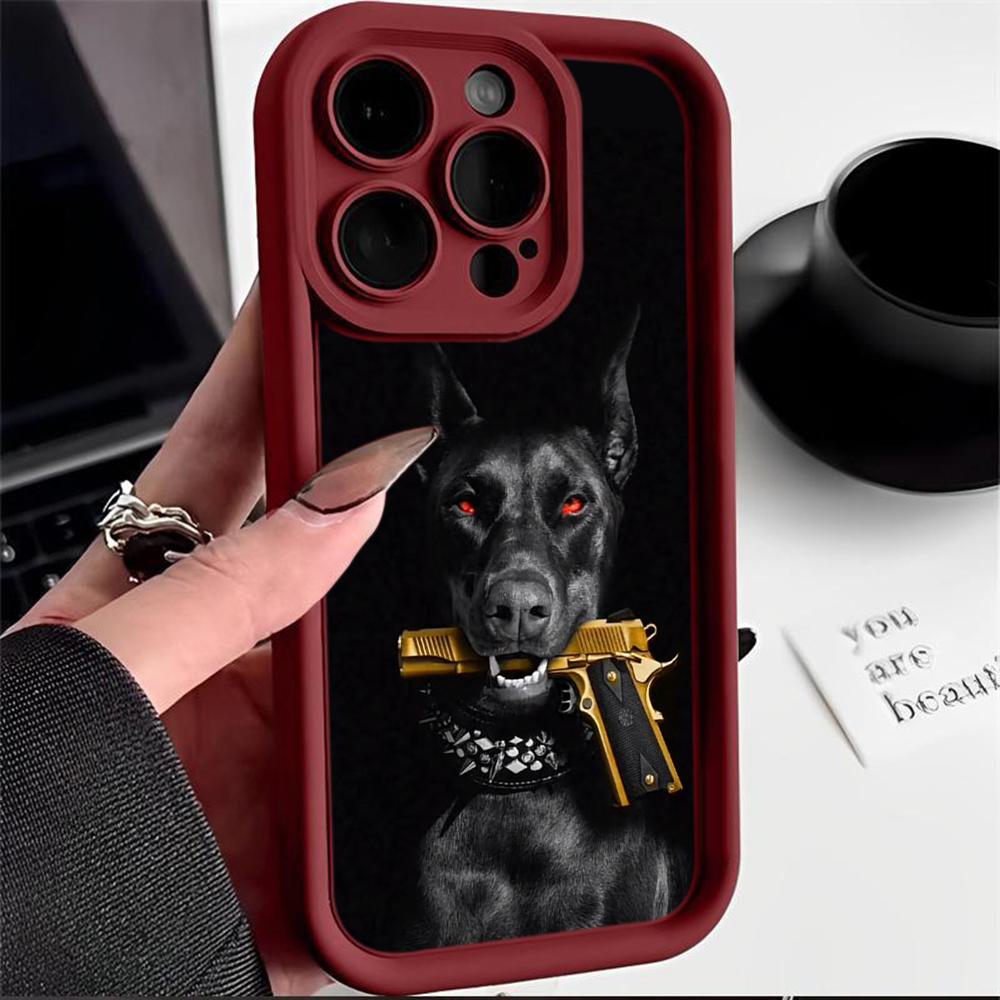 Мягкий чехол из ТПУ с ангельскими глазками для Samsung A10 A30 A50 A13 A23 A53 A14 A24 A34 A54 A15 A25 A35 A55 S20 S23 FE S24 Ultra Ae52 Animal Dog Doberman art