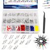 535PCS 26Type Pin Connectors Kit,Car Electrical Wire P 1/1.5/1.8/2.2/2.8/3.5mm Automotive Pin Connectors Kit Wire Removal Non-ulated Plug Male Female