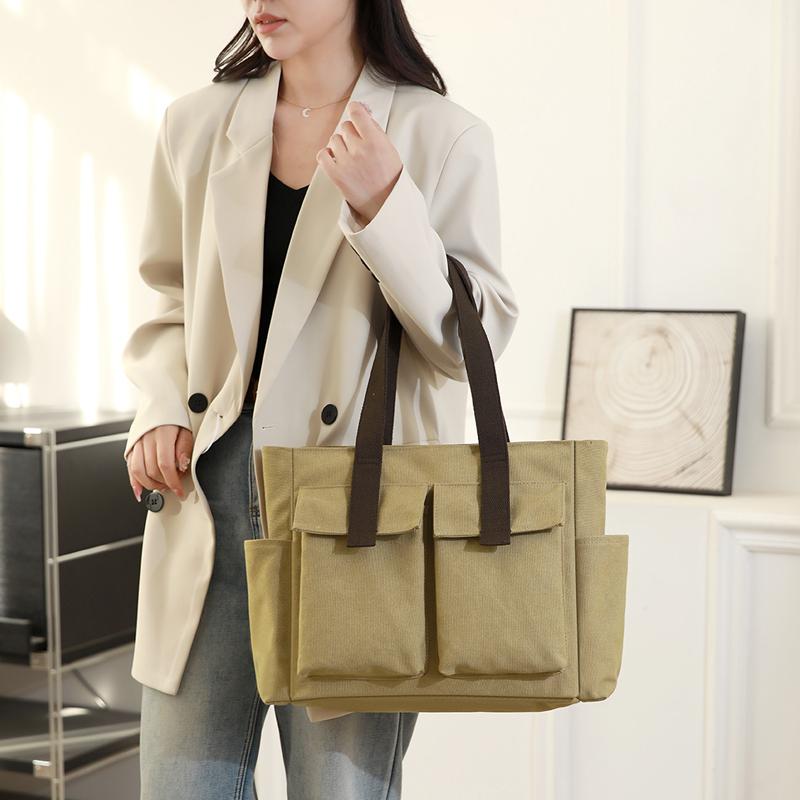 Винтажная холщовая сумка-мессенджер для женщин - водонепроницаемая сумка с несколькими карманами, прочная сумка через плечо для путешествий на свежем воздухе и ежедневных поездок на работу