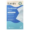 Fomin, Deodorant Wipes, Fragrance Free, 15 Individually Wrapped Wipes