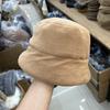 Модная флисовая лампа с короткими полями, шляпа-ведро, женская осенне-зимняя теплая ретро прямая шляпа-рыбак