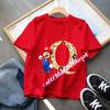 Super Mario  Anime Birthday Lucky letter AZ Print T Shirt Cute Children Clothing Tops Toddler Tees Casual Clothes Tops Tees