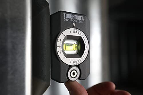 Прочный карманный уровень ToughBuilt 360 градусов - (ТБ-H2-L-4R) черный
