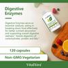 Digestive enzymes support the digestion of proteins, carbohydrates, fiber, and dairy products. 120 capsules.