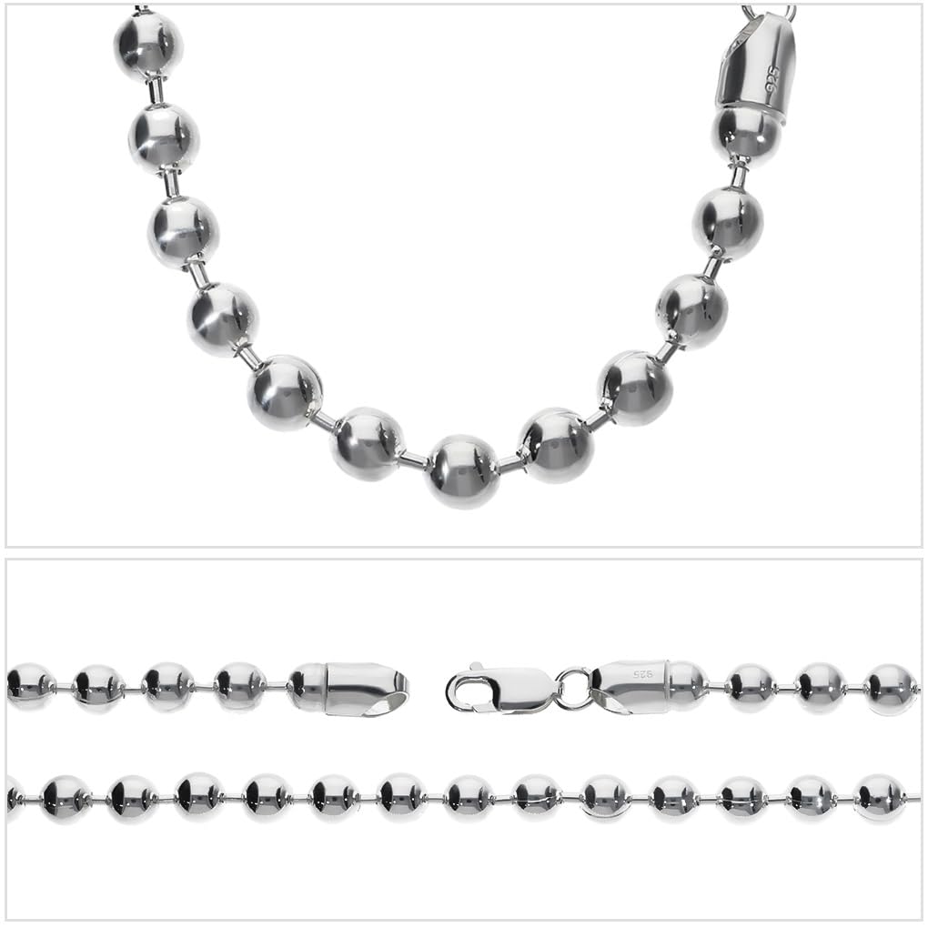 Gin no Ball extra length width silver 925 necklace chain necklace chain sv925 [Shinjuku Kura] chain, thick, 40-70cm (70cm), approx. 6.0mm, men's