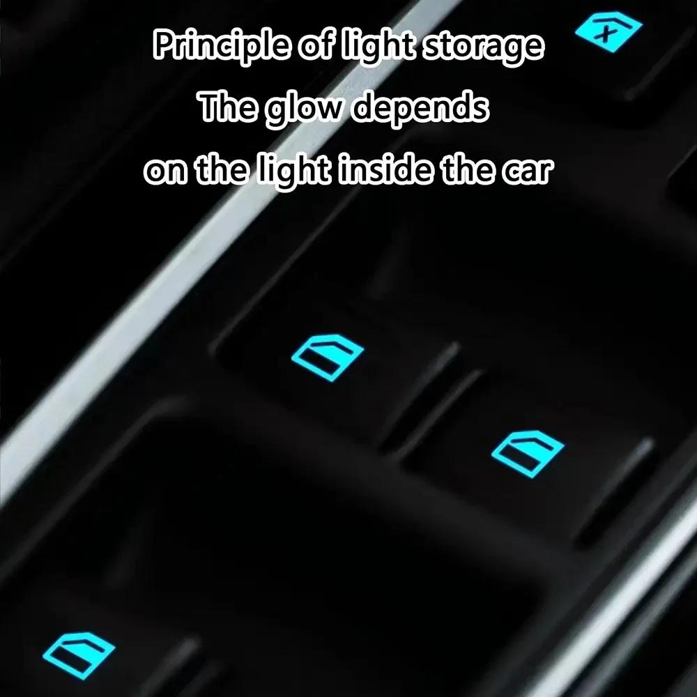 Car Luminous Window Button Sticker - Night Glowing Lifting Switch Decals Door Window Lifter Safety Decoration