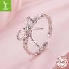 Woven Bow Open Ring Women'S, Pop Jewelry S925 Sterling Silver Ring