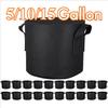 5-20Pcs Vegetable/Flower/Plant Grow Bags 5/7/10/15 Gallon Thickened Non-Woven Felt Fabric Planter Flower Pot with Handles