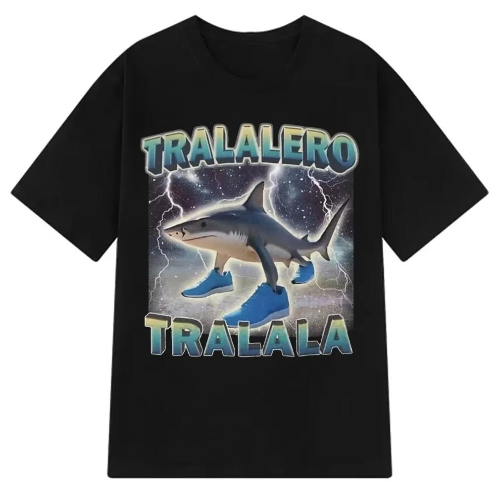 Unisex Clothing Unisex Italian Brainrot Tralalero Tralala Tung Tung Tung Sahur Bombardiro Crocodilo Funny Meme TShirt Cotton Tees