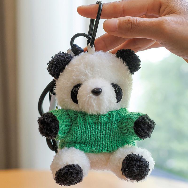 Colorful Panda Plush Keychain With Pp Cotton Filling For Girls And Kids