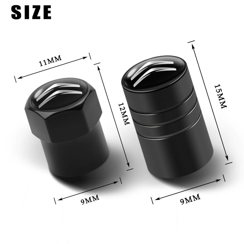 4Pcs Car Metal Logo Wheel Stem Air Valve Caps Tire Dust Cover For Citroen C4 C3 C5 C1 C2 Berlingo Celysee Cactus Saxo accessorie