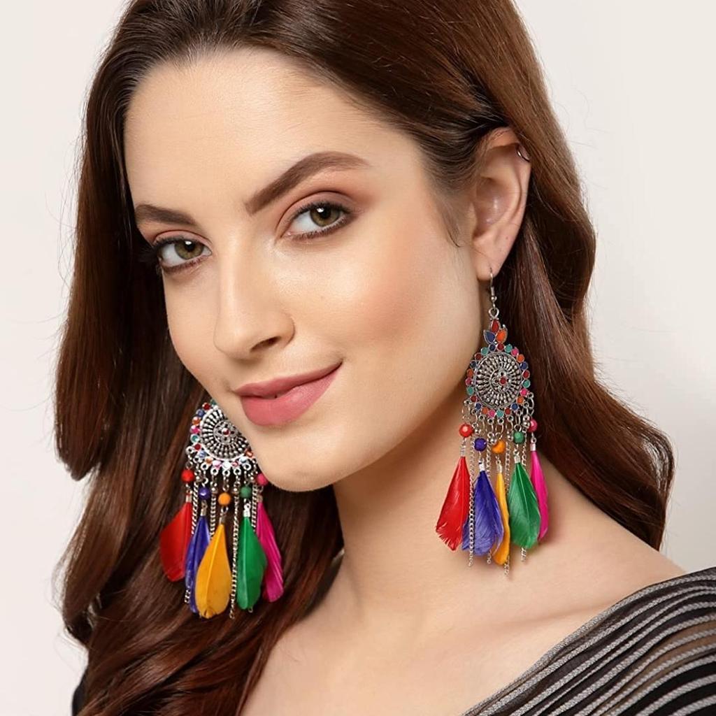 Серьги из латуни и серебра с оксидированием для женщин и девочек, стильная, модная эксклюзивная коллекция, 100% приятный для кожи продукт для сережек