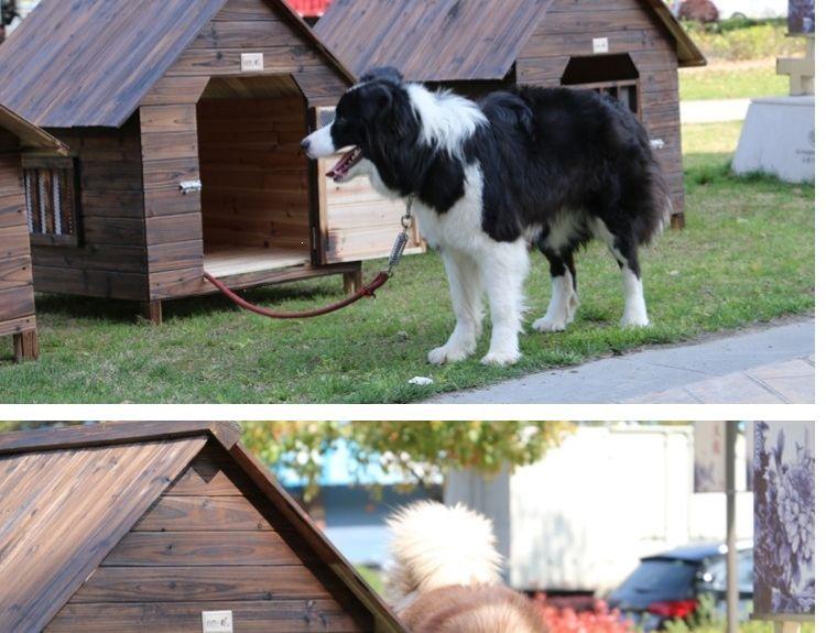 Solid Wood Large Outdoor Dog House - Rainproof, Sunproof, Windproof Handmade Kennel