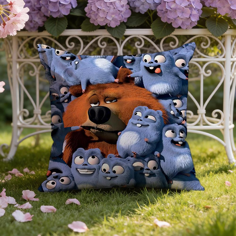 Чехол на подушку G-Grizzly и L-Lemmings, двойного назначения для дома и автомобиля: Двусторонняя конструкция для максимального комфорта
