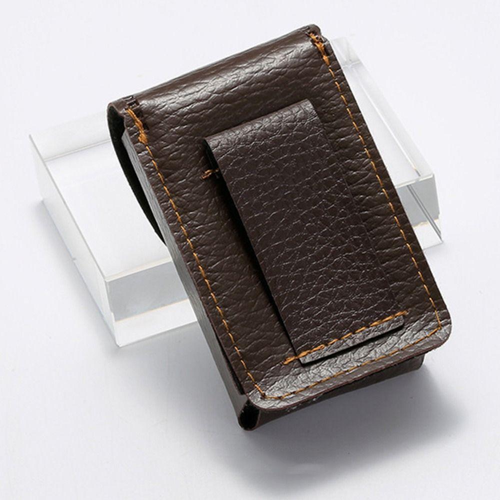 Leather Fold Glasses Case Waistpack Glasses Box Wearable Belt Glasses Case Presbyopic Glasses Case
