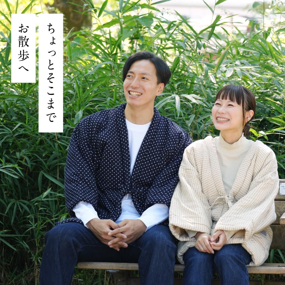 ROCCA Хантен Хантен Сделано в Цумуги Стандартный Один размер подходит всем Серый x Мужской (Куруме Рокка) Япония, Шелк, Посадка, Домашняя одежда, (Летающие полосы, Белый)