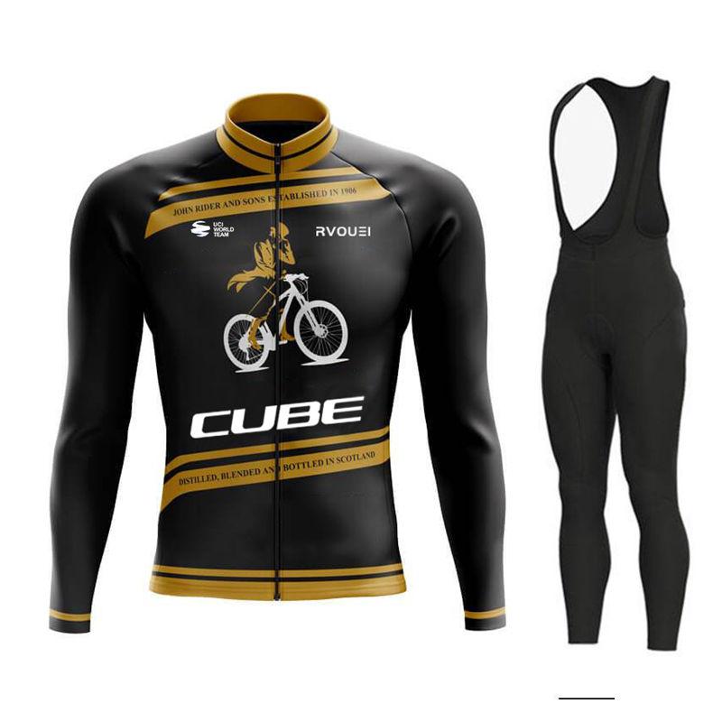 2026 Autumn Breathable Cycling Suit Set Rvouei Cube Team Long Sleeve Men MTB Bike Clothing Autumn Bicycle Clothes Maillot Ropa Ciclismo