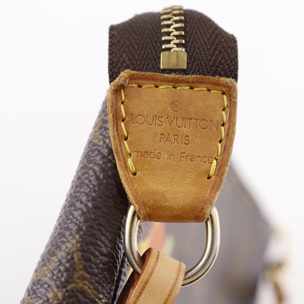 Louis Vuitton Косметичка Pochette Accessoires M51981 Панда Такаси Мураками коллаборация Косметичка Коричневая Канва Monogram Женская Б/у