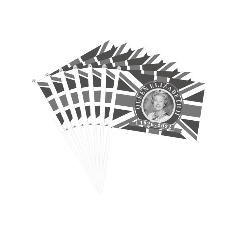 10 шт., ручные флаги, моющиеся, устойчивые к выцветанию, мини-флаги с HD-печатью, дань уважения королеве Англии