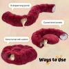 Avont Cat Tunnel Bed with Washable Foldable Large Cat Tunnel Tube Toy with 3 Shapes for and Includes Fluffy Cat Bed Red Cushion, Kittens, Puppies,