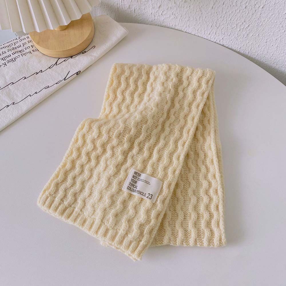 Boy Outdoor Knitting Winter Solid Labelled Scarf Kids Scarves Children Scarf Neck Warmers