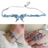 Graceful Blue Butterfly Charm Bracelet for Women Adjustable Handchain Accessory Stylish Birthday Anniversary Gift