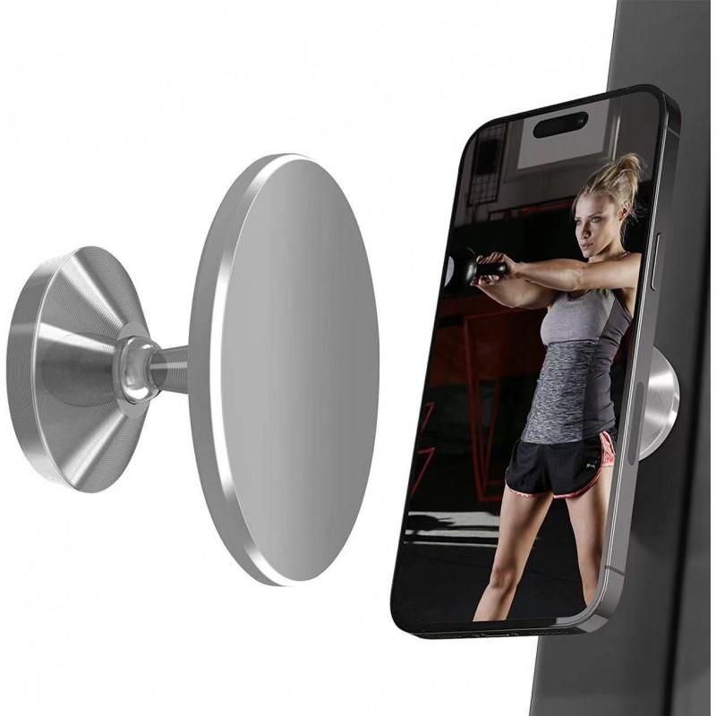 360 Rotating Dual-Side Magnetic Phone Mount Exercise Bike Treadmill Golf Cart Metal Universal Holder