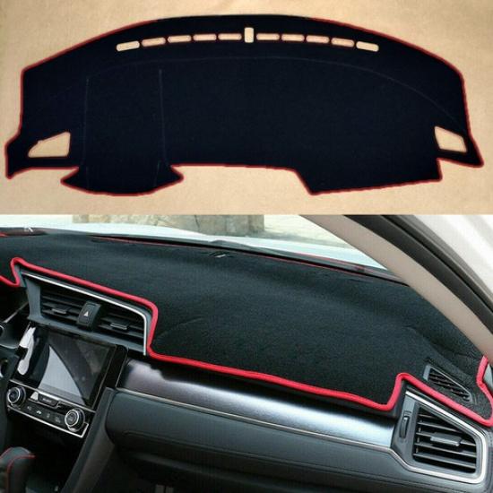 Коврик на панель с красной окантовкой, противоскользящий, защита от солнца для Honda Civic 10-го поколения 2016-2018
