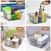 Metal Wire Storage Basket Kitchen Counter Living Room Table Fruits Remote Controls Accessories Small Items - Black