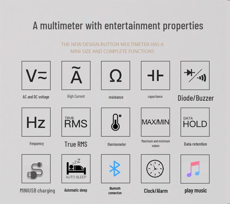Мультиметр-динамик Bluetooth ZOYI ZT-5566: Высокочеткий 4,5-разрядный дисплей с термометром