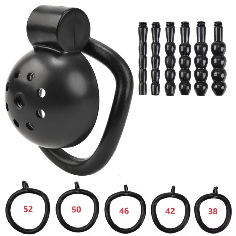 2026 Male Penis Chastity Cage Set Small Chastity Cage 5 Cock Rings With Urethral Sound Plug Penis Bondage Slave Man Sex Toy