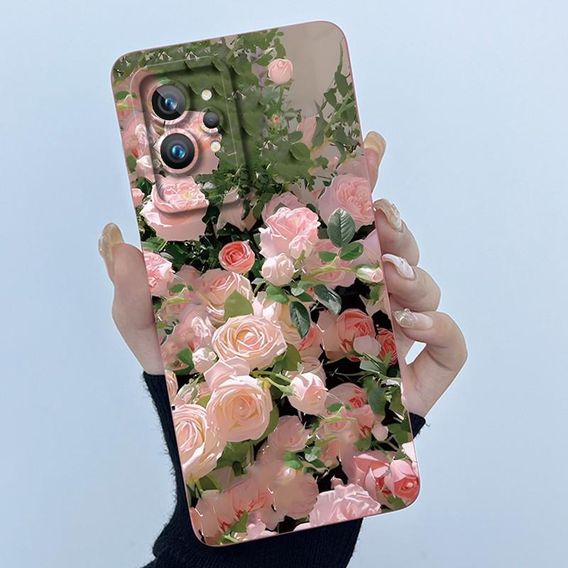 For Realme GT 2 Pro Phone Case Cute Panda Girl Cats Liquid Silicone Camera Protection Back Cover For Realme GT2 Pro GT2Pro Funda
