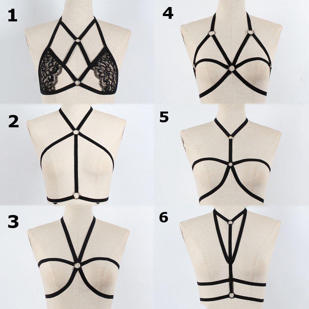 New Bralette Bustier Belt Lingerie Sexy Bandage Bra Cage Harness Push Up Crop Top