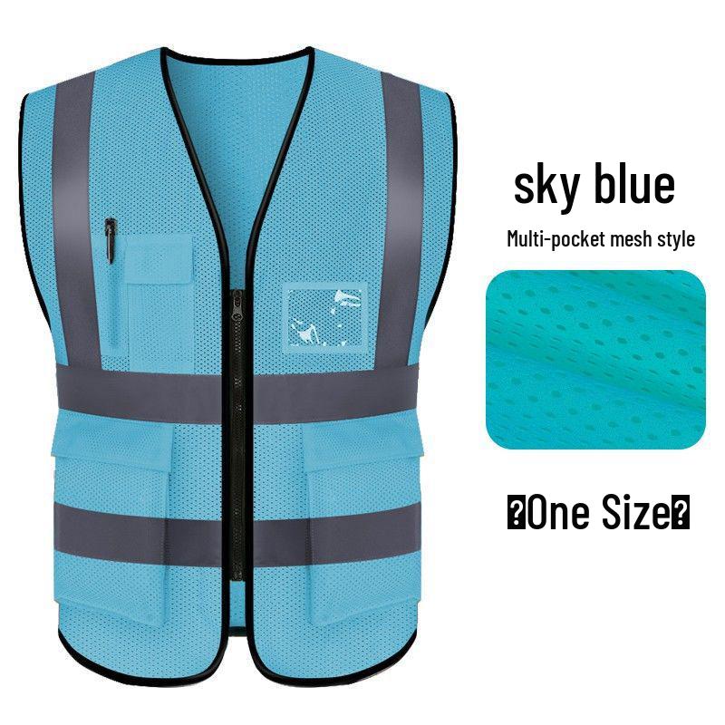 Breathable Reflective Safety Vest for Construction Workers - Custom Logo Available