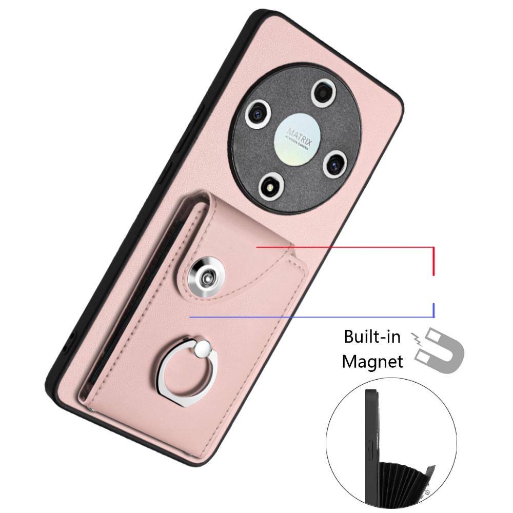 Accordion Folding Wallet Card Holder with RFID Shielding Material Phone Case Ring Holder Leather Case for Huawei Honor 90 X50i X9A X8B X9B MAGIC5 Lite