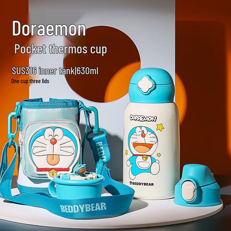 Детская термо-поилка Beiju Bear с трубочкой Doraemon 630 мл