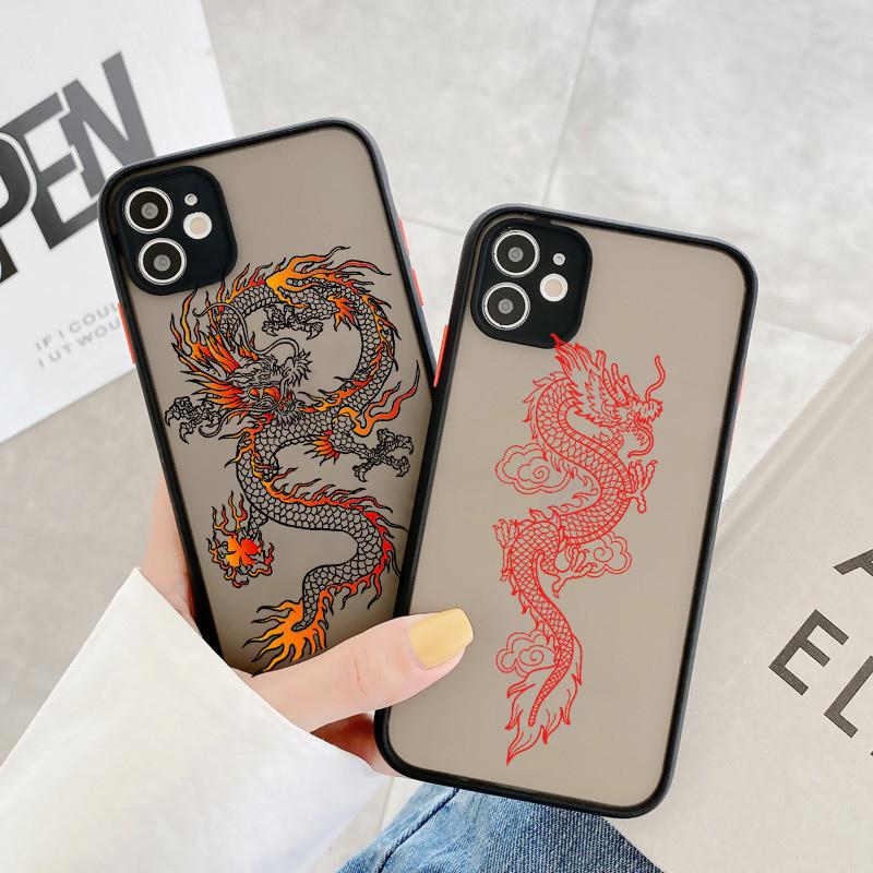 Чехол с рисунком Бога Дракона для iPhone 13 12 11 Pro Max XS Max XR X 12 Mini 7 8 Plus SE 2020, новый матовый прозрачный противоударный чехол-бампер
