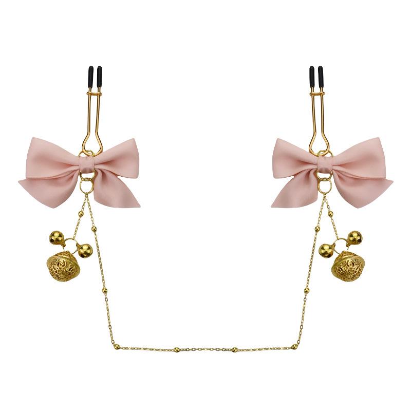Adjustable Bow Bell Nipple Clamps for Women and Couples BDSM Bondage Role Play Flirting Training Punishment Adult Kinky Sex Toys