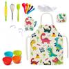 Тканевый динозавр Яркий фартук Кухонный игровой набор для детей с основными аксессуарами для выпечки