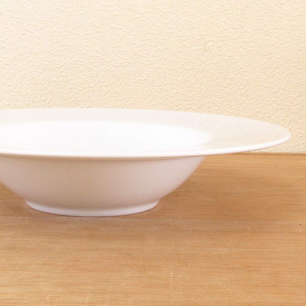 Medium Soup Pasta Jardin 24cm Deep Soup White Mino Made In Japan Plate, Plate, Plate, Bowl, Porcelain, Ware,