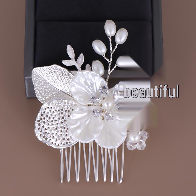Жемчужный Лист Свадебный Гребень для Волос - Ручная Работа Свадебный Головной Убор