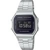 CASIO Цифровые часы Винтажная серия A168WEM-1 Мужские Женские Детские Серебристый x Черный Зарубежные ...