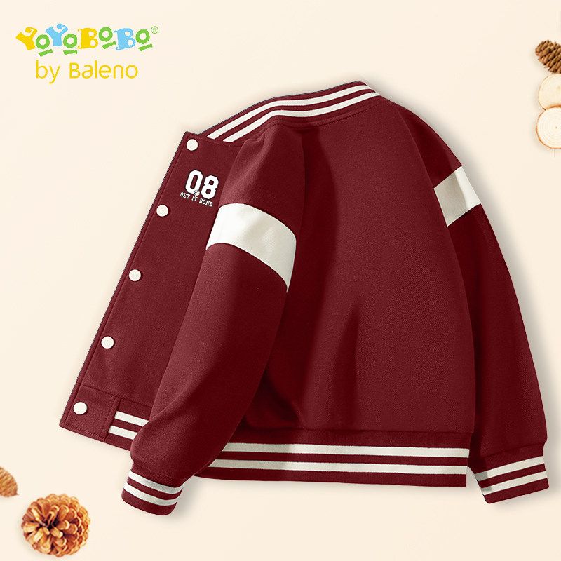 Baleno Kids Ybb Series Boys' Jacket Spring and Autumn 2026 New Children's Color-Block Baseball Jacket Patchwork Top