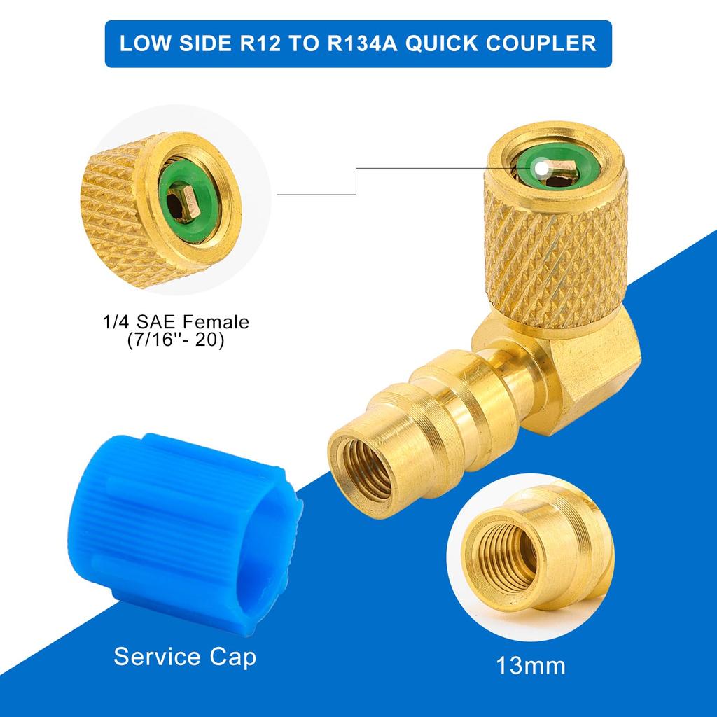 Комплект адаптеров Tigbear R12 на R134A для кондиционера, Hi/Lo AC