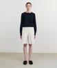 STEP AROUND Front Tuck Bermuda Cotton Pants_Cream