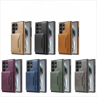Подходит для чехла для мобильного телефона Samsung S25 Ultra S24 Многофункциональная мощная магнитная обложка для карт S23 Защитный чехол