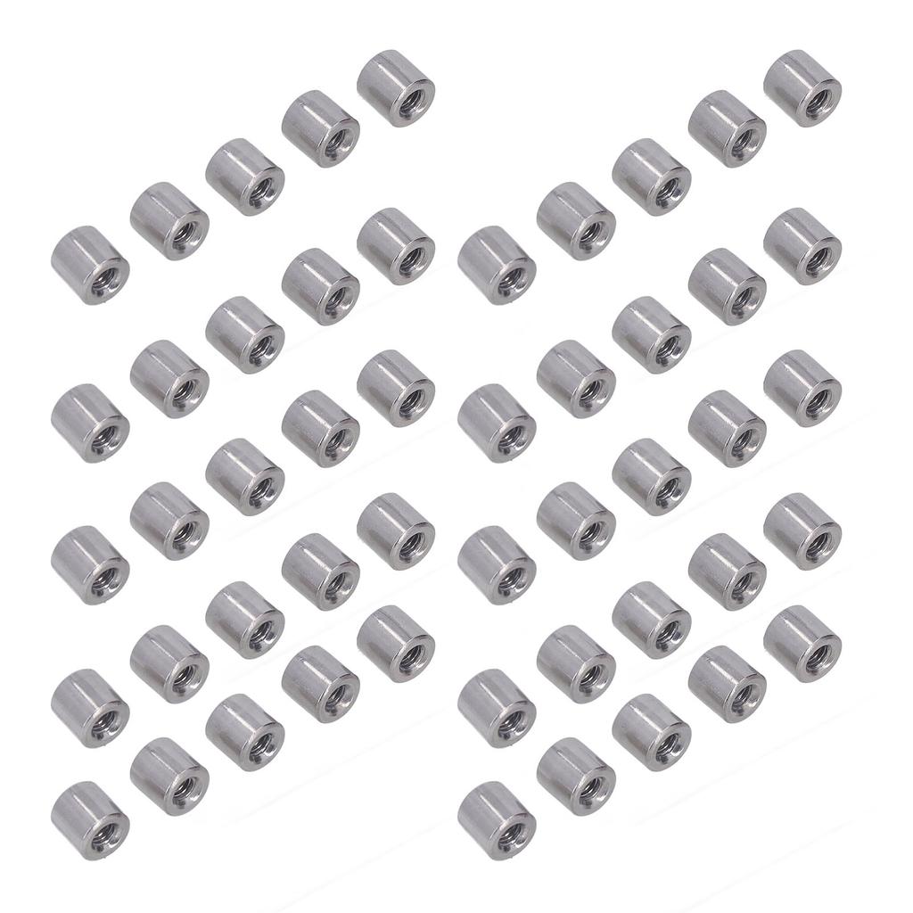 50Pcs Coupling Nut Round M4 Stainless Steel Rod Connector Nut Female Thread Fastener