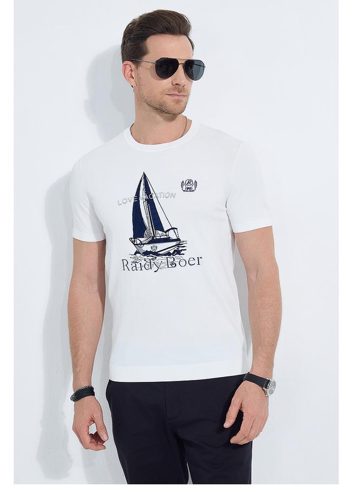 [Elite] 2025 Jacquard Sailing Short-sleeved T-shirt 7008